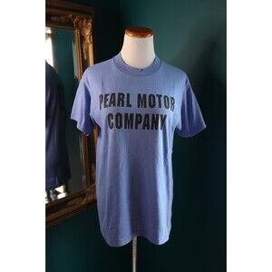 Vintage Fruit Of The Loom Pearl Motor Company Single Stitch Baby Blue Shirt M